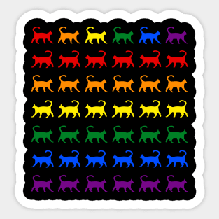 Cat LGBT Gay Rainbow Pride Flag - Gay Pride Cats LGBT Sticker